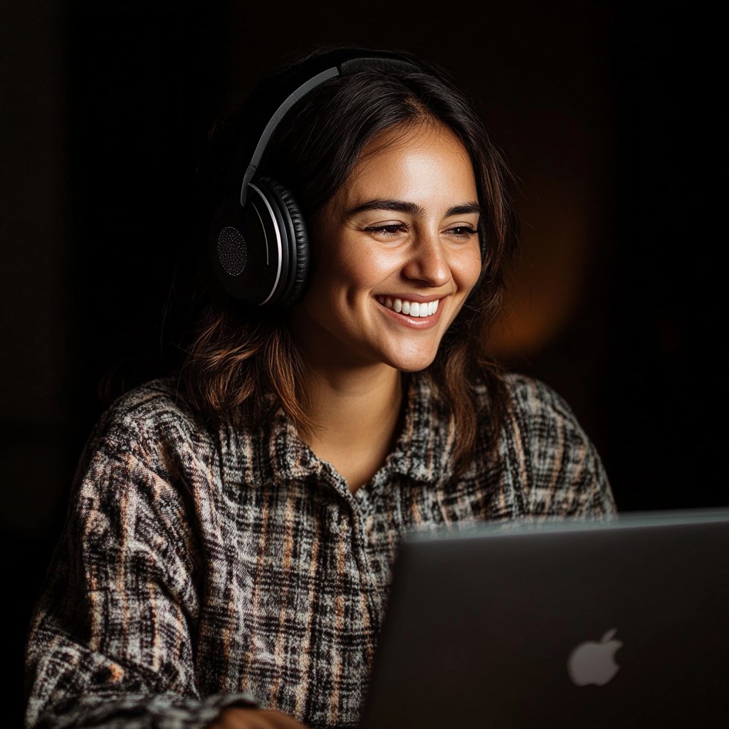 u7468752197 30s woman smiling working on her laptop with head ee6c7d0b ff48 426a 97e1 1e38270a922c 1 1 oclock